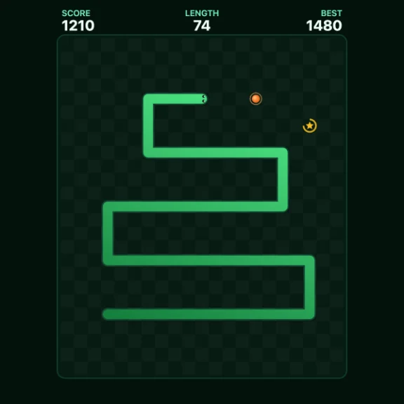 Snake — Eat, grow, never bite yourself.